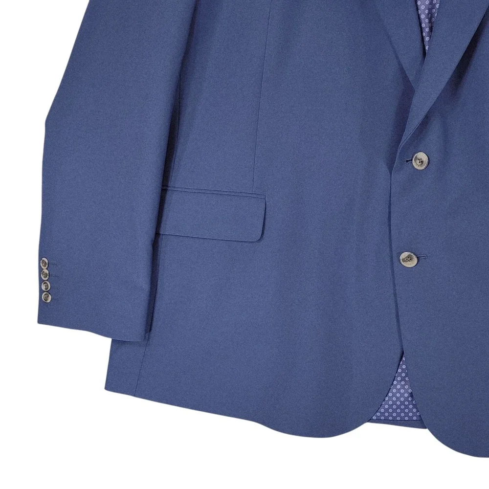Stafford Sport Coat Men 56L Long Navy Performance Travel Big Tall Stretch Blazer - Picture 10 of 12